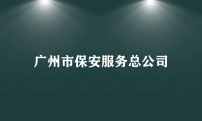 廣州市保安服務(wù)總公司 專業(yè)引領(lǐng)，科技賦能——全方位安全技術(shù)防范系統(tǒng)設(shè)計(jì)施工服務(wù)